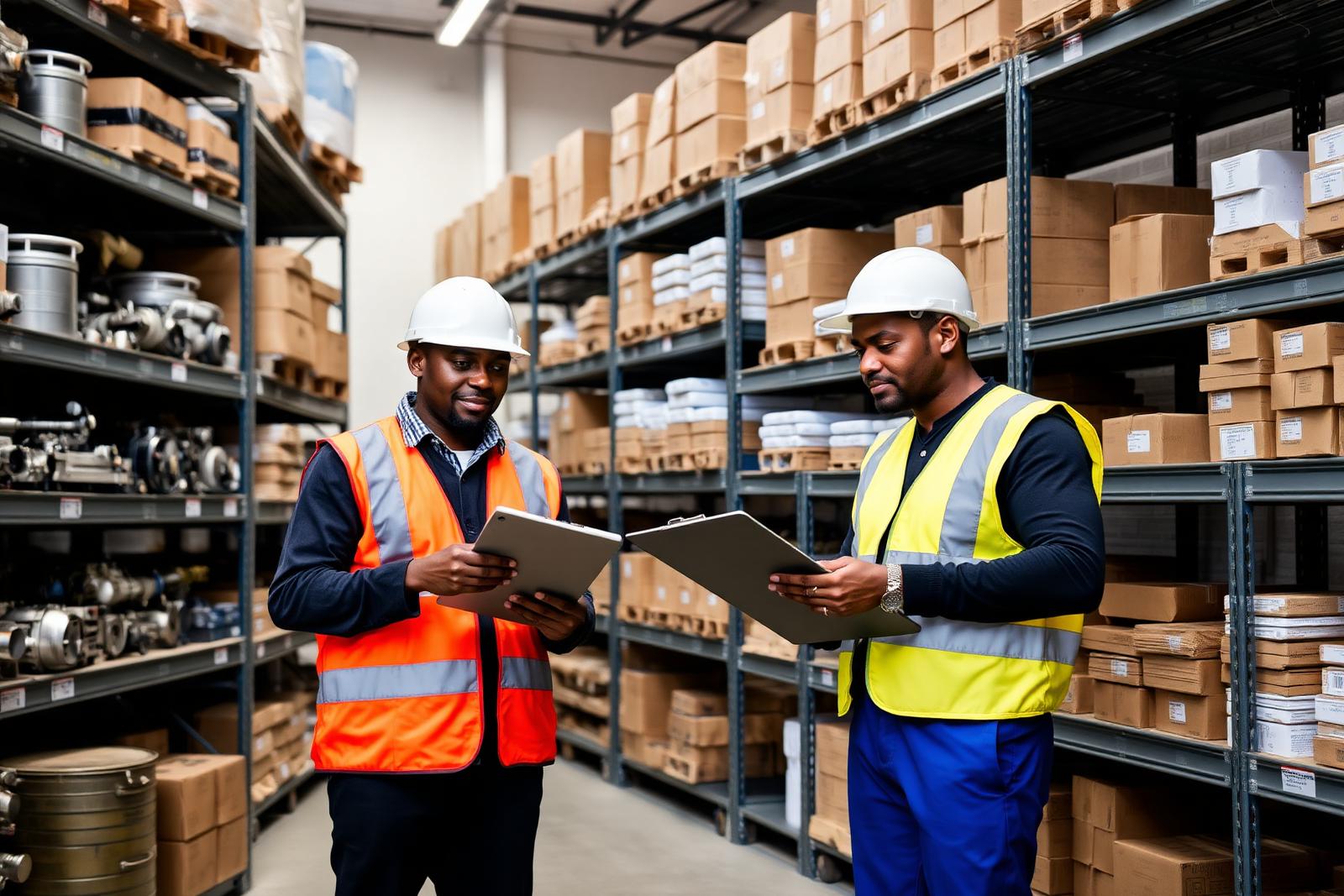 Équipements et fournitures professionnels contrôlés en entrepôt